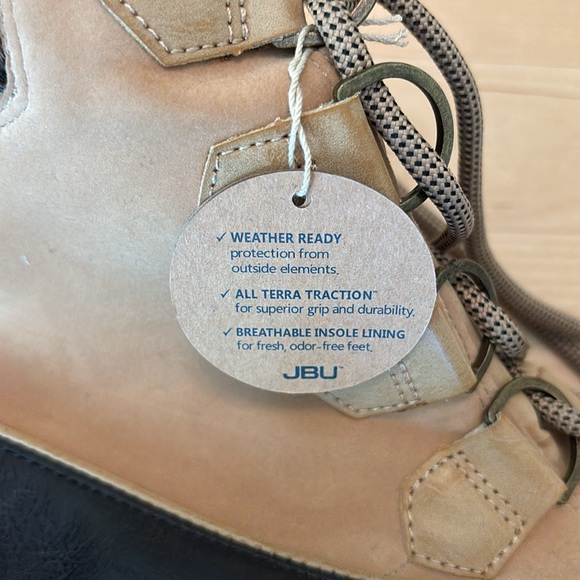 NWT JBU by Jambu Brown Mondoza Knit Collar Lace-Up Boots Women Size 9 - Picture 6 of 7